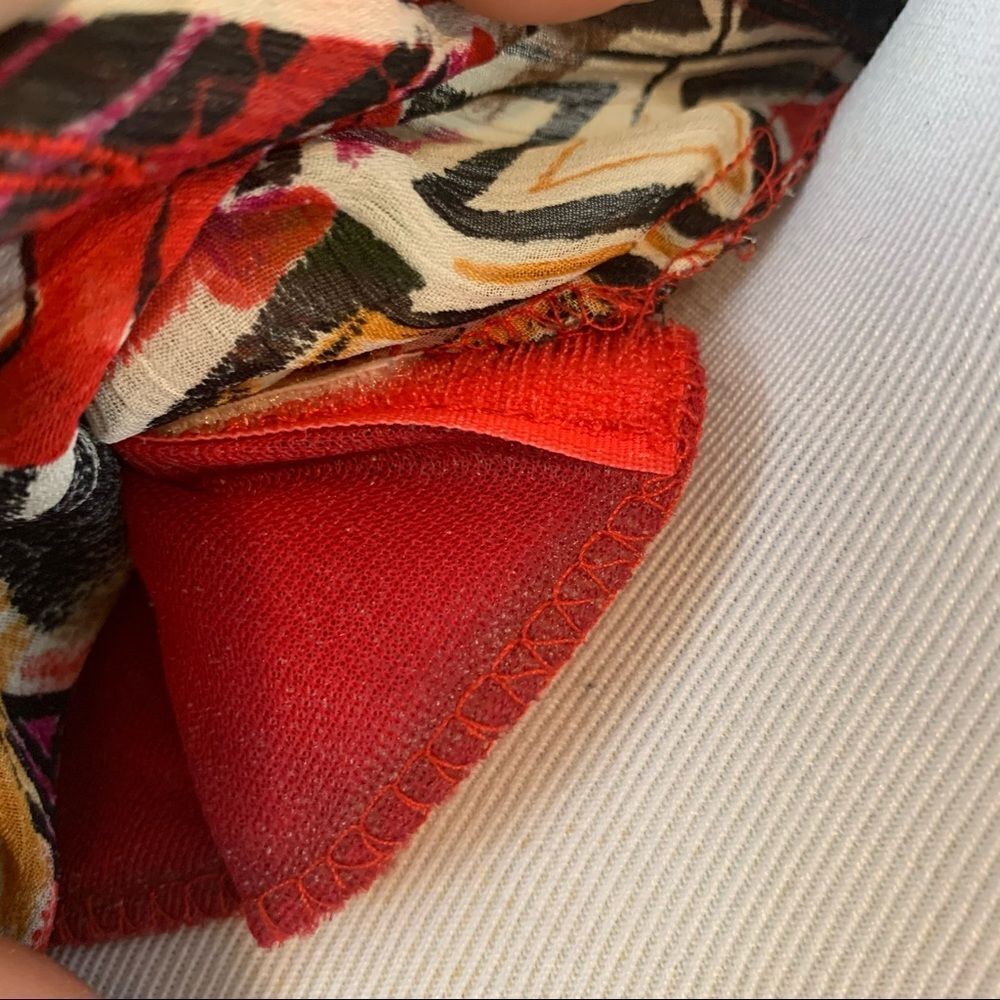 Vintage abstract tribal pattern button down blouse - image 6